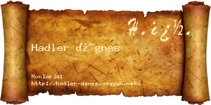 Hadler Ágnes névjegykártya